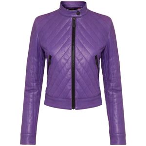 Philipp Plein, Dames, Jassen, Paars, Maat: L Leer,