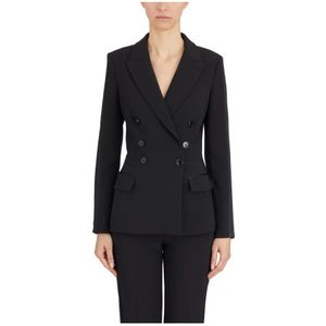Elisabetta Franchi, Dames, Jassen, Zwart, Maat: M Satijn,
