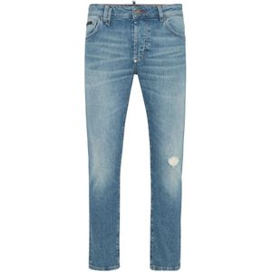 Philipp Plein, Heren, Jeans, Blauw, Maat: W30 Katoen,
