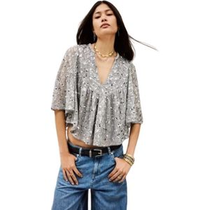 Ba&Sh, Dames, Blouses & Shirts, Grijs, Maat: S Viscose,