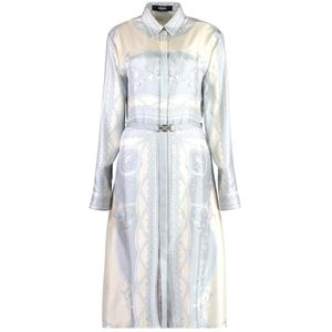 Versace, Dames, Jurken, Grijs, Maat: S Zijde,