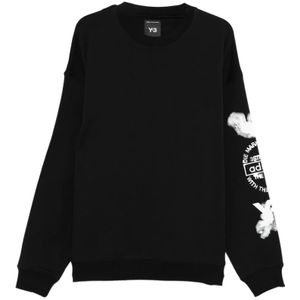 Y-3, Heren, Sweatshirts & Hoodies, Zwart, Maat: M Katoen,