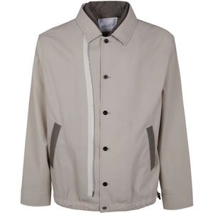 Sacai, Heren, Jassen, Beige, Maat: S