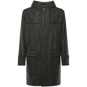 Fay, Heren, Mantels, Groen, Maat: M Wol,