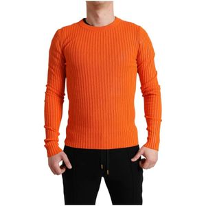 Dolce & Gabbana - Pullover Sweater - Oranje - Lange Mouwen - Crew Neck