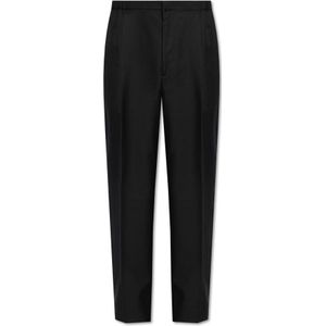 Fendi, Heren, Broeken, Zwart, Maat: M Wol,