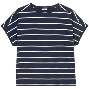 Oltre, Dames, Tops, Blauw, Maat: S/M Katoen,