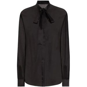 Dolce & Gabbana, Dames, Blouses & Shirts, Zwart, Maat: M Zijde,