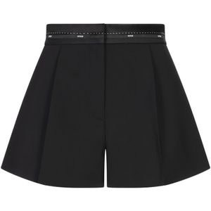 Msgm, Dames, Korte broeken, Zwart, Maat: XS Wol,