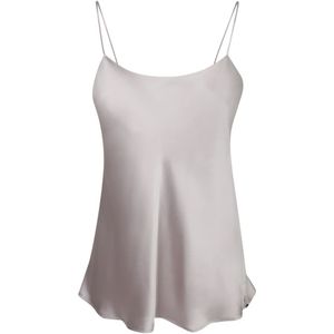 Herno - Mouwloze Blouse - Chantilly Satijn - Zwart - 100% Polyester