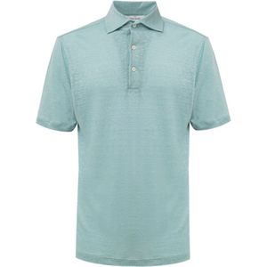 Gran Sasso, Heren, Tops, Blauw, Maat: L Linnen,