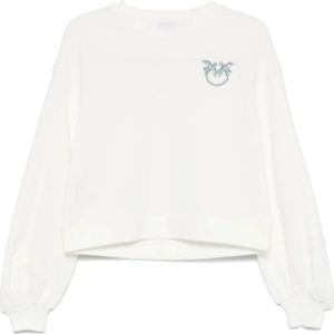 Pinko, Dames, Sweatshirts & Hoodies, Wit, Maat: XS Katoen,