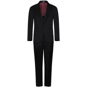 Franzese Collection, Heren, Pakken, Zwart, Maat: L Leer,