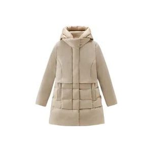 Woolrich Bruine 2-in-1 Parka met Afneembare Capuchon , Brown , Dames , Maat: S