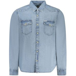 Guess, Heren, Overhemden, Blauw, Maat: XL Katoen,