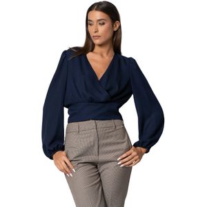 Kocca, Dames, Blouses & Shirts, Blauw, Maat: L Poliester,