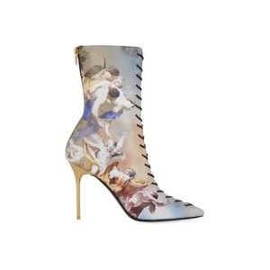 Balmain Uria ankle boots in Sky print leather , Multicolor , Dames , Maat: 37 EU