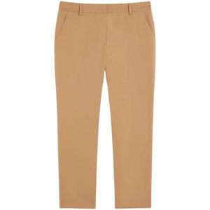 Weekend Max Mara, Dames, Broeken, Bruin, Maat: S Katoen,