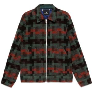 PS By Paul Smith - Geometrische Wollen Jas - Veelkleurig - Heren - Met Ritssluiting