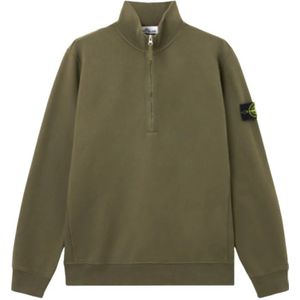 Stone Island, Heren, Sweatshirts & Hoodies, Groen, Maat: S Fleece,