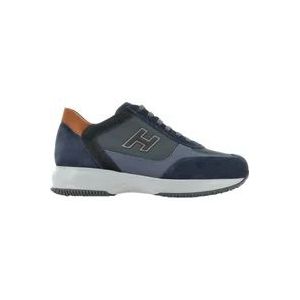 Hogan Blauwe Sneakers met Suède Bovenwerk en Technische Details , Blue , Heren , Maat: 43 1/2 EU