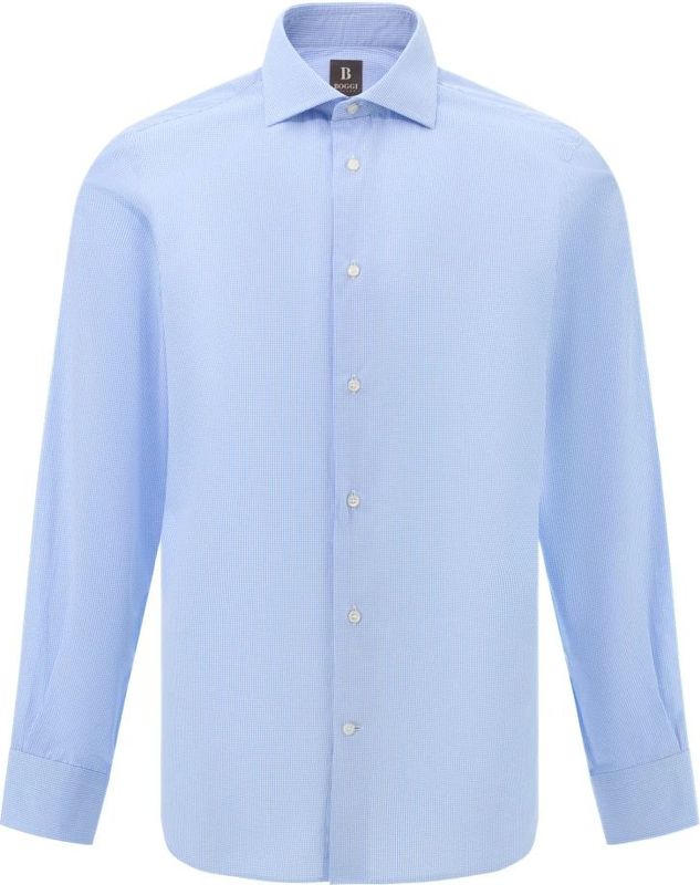 Boggi Milano, Heren, Overhemden, Blauw, Maat: S Katoen,