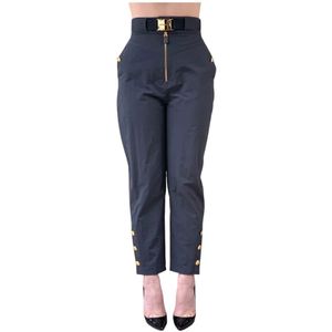 Elisabetta Franchi, Dames, Broeken, Grijs, Maat: XS Polyamide,