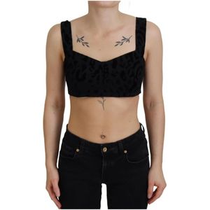 Dolce & Gabbana - Cropped Bustier Corset Bra Top - Zwart
