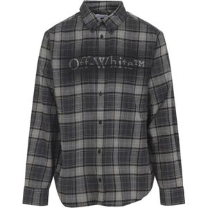 Off White, Heren, Overhemden, Grijs, Maat: S Katoen,