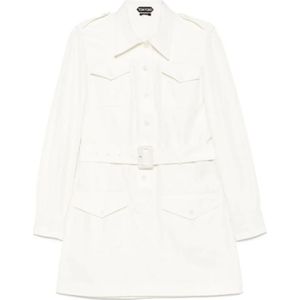 Tom Ford, Dames, Jurken, Wit, Maat: XS Katoen,