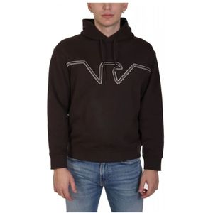 Emporio Armani, Heren, Sweatshirts & Hoodies, Zwart, Maat: L Jersey,