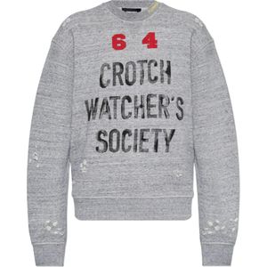 Dsquared2, Dames, Sweatshirts & Hoodies, Grijs, Maat: XS Katoen,