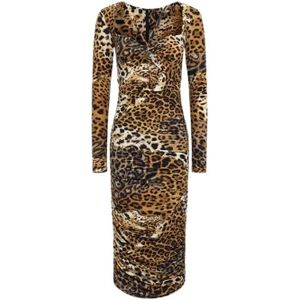 Roberto Cavalli, Dames, Jurken, Bruin, Maat: 2XS Polyamide,