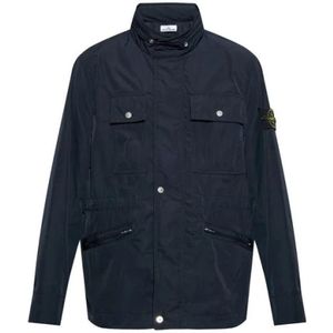 Stone Island, Heren, Jassen, Blauw, Maat: L Poliester,