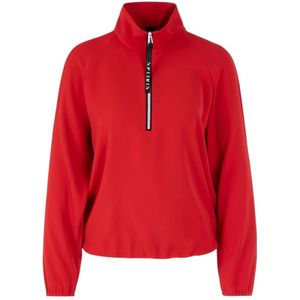 Marc Cain - Sweatshirt - Rood - Dames - Met Rits en Verstelbare Zoom