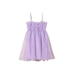 Twinset Organza Ruffle Korte Jurk , Purple , Dames , Maat: S