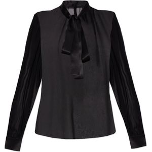 Dolce & Gabbana, Dames, Blouses & Shirts, Zwart, Maat: 2XS Zijde,