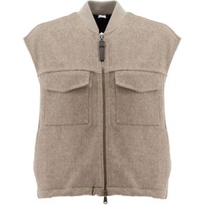 Brunello Cucinelli, Dames, Jassen, Beige, Maat: M Wol,