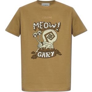 Iceberg - Bedrukte T-Shirt - Beige - Katoen