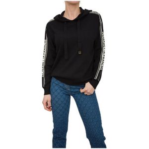 Elisabetta Franchi, Dames, Sweatshirts & Hoodies, Zwart, Maat: XS Viscose,