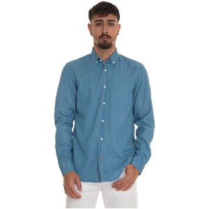 Hugo, Heren, Overhemden, Blauw, Maat: 4XL Denim,
