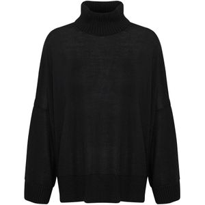InWear - Zwarte Pullover Trui met Rolhals - Dames - Wol