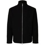 Selected Homme - Gebreide Cardigan - Zwart - Hoge Hals - Lange Mouwen