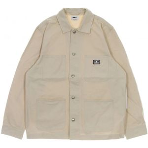 Obey, Heren, Jassen, Beige, Maat: L