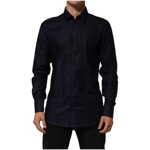 Dolce & Gabbana, Heren, Overhemden, Blauw, Maat: XL Katoen,