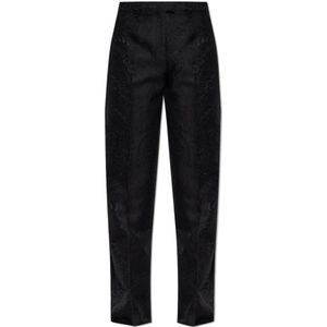 Etro, Dames, Broeken, Zwart, Maat: XS Leer,