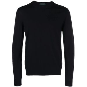 Zanone, Heren, Truien, Blauw, Maat: 3XL Wol,