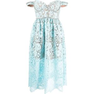 Self Portrait, Dames, Jurken, Blauw, Maat: 3XS Poliester,