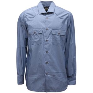 Mazzarelli, Heren, Overhemden, Blauw, Maat: XL