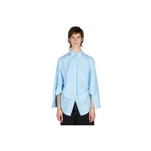 Balenciaga Lichtblauw Katoenen Overhemd met Klassieke Kraag , Blue , Dames , Maat: S
